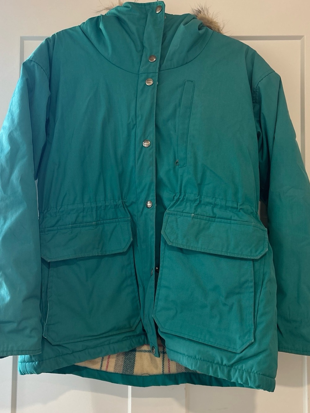Woolrich Teal Utility Parka Jacket with Hood